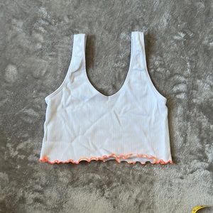 white strech crop top